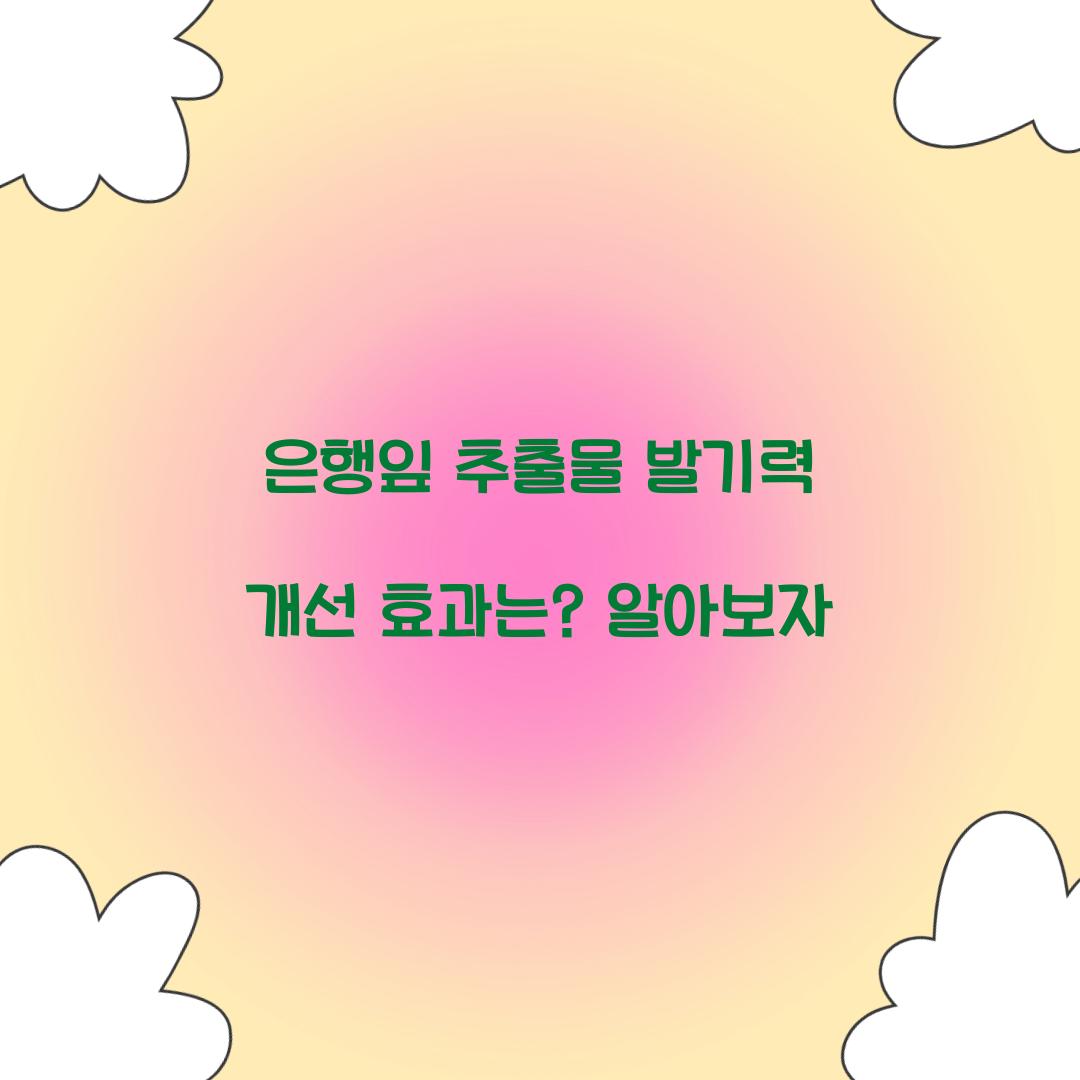 은행잎 추출물 발기력