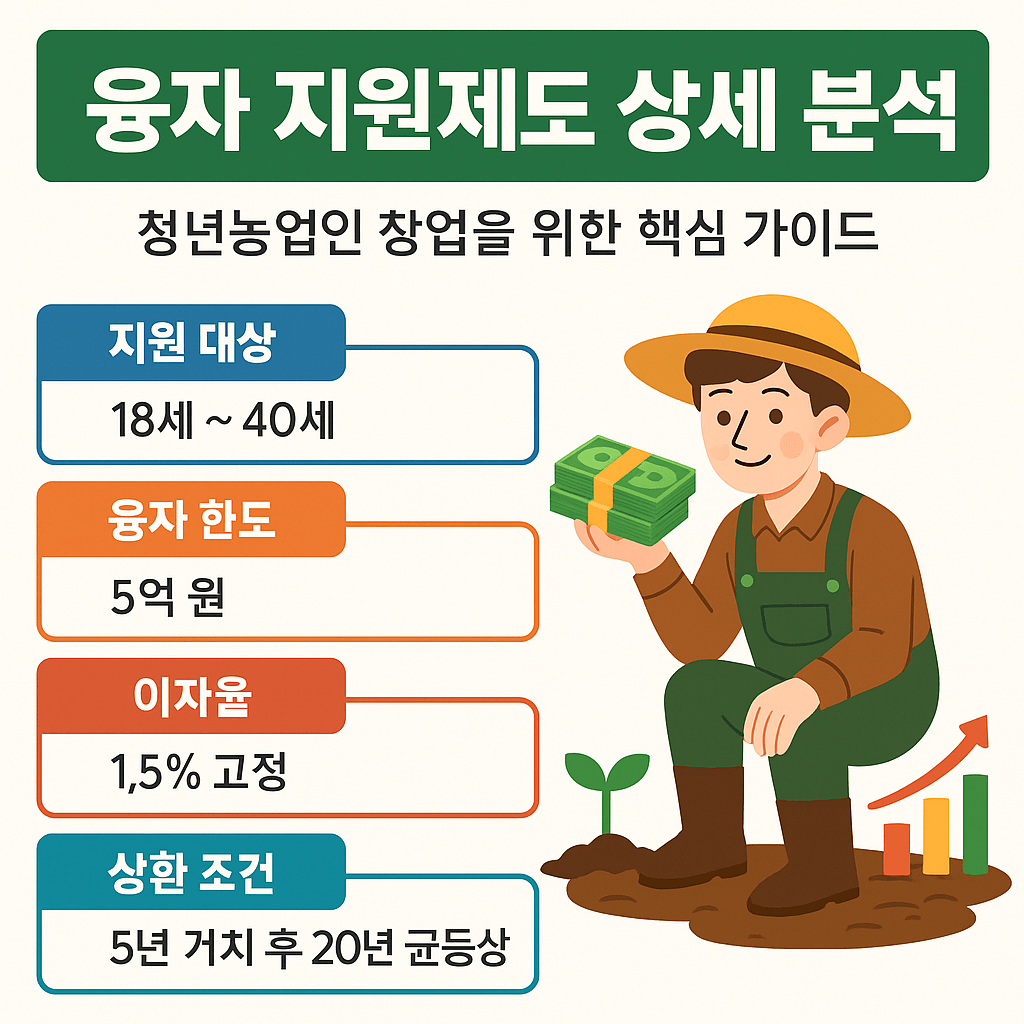 청년농업인을 창업을 위한 융자 지원제도 핵심