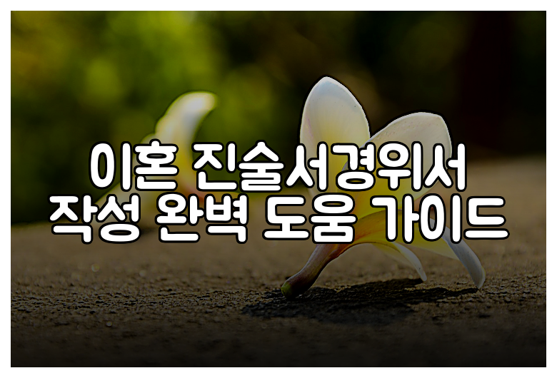 이혼 진술서경위서 작성 완벽 도움 가이드