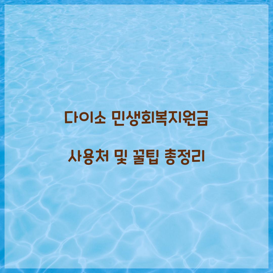 다이소 민생회복지원금