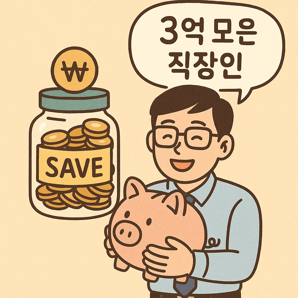 3억 모은 직장인 일러스트