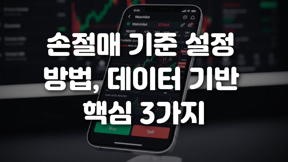 손절매 기준 설정 방법 데이터 기반 핵심 3가지