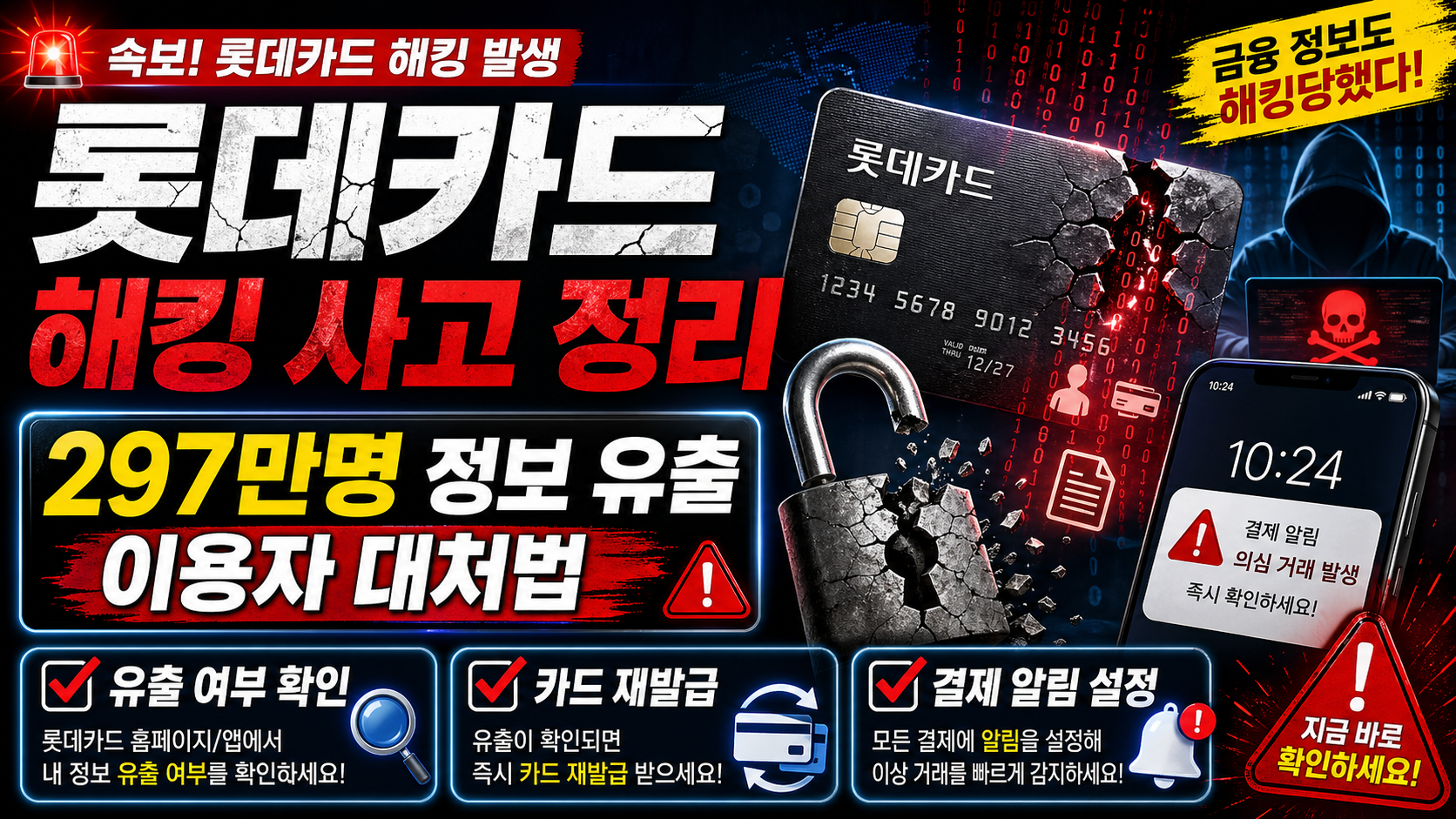 롯데카드 해킹 사고 정리, 297만명 정보 유출과 이용자 대처법