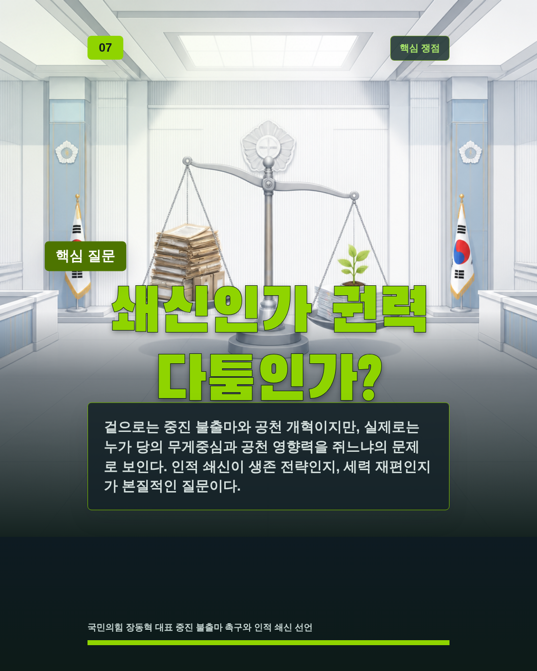 쇄신인가 권력 다툼인가?