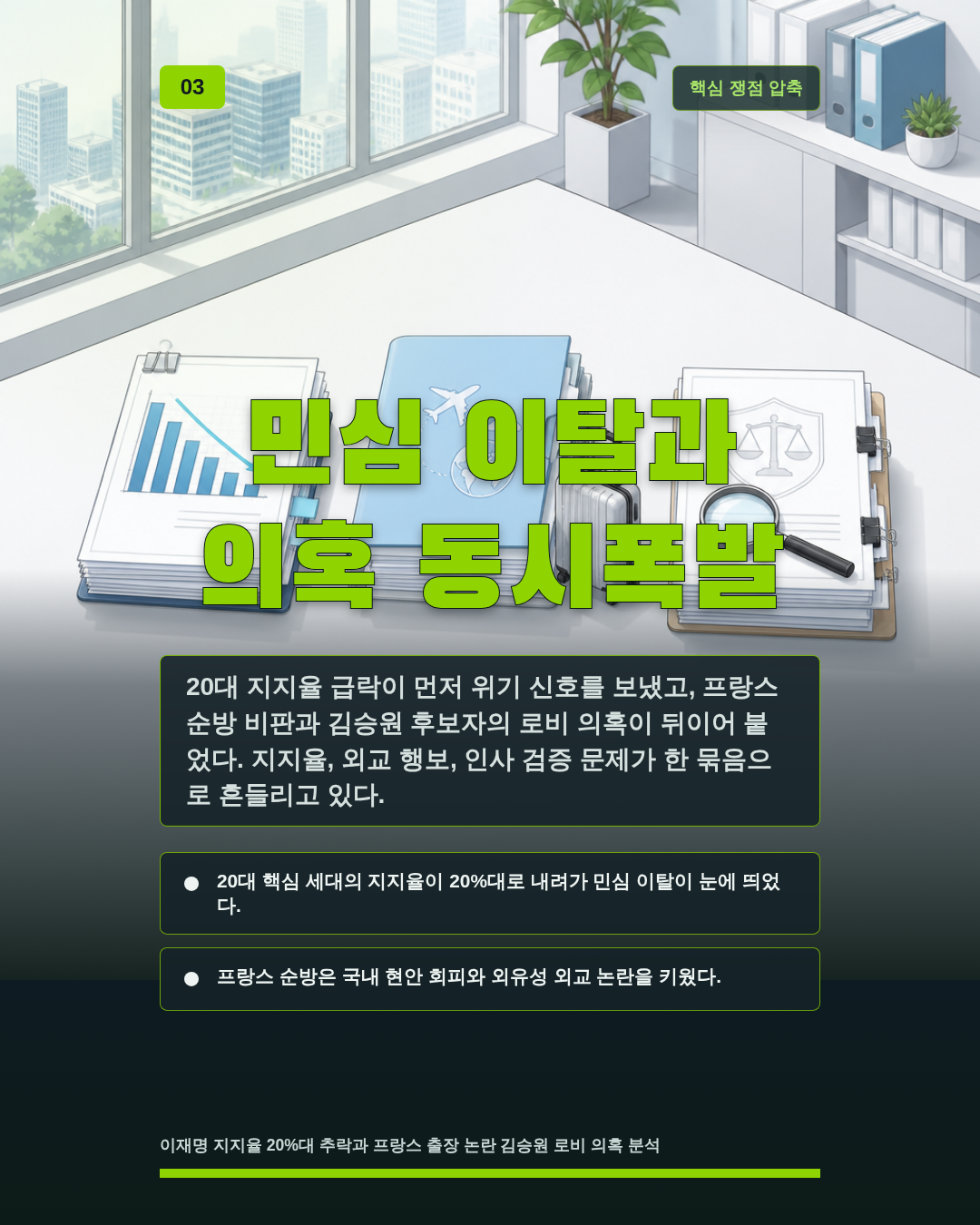민심 이탈과 의혹 동시폭발