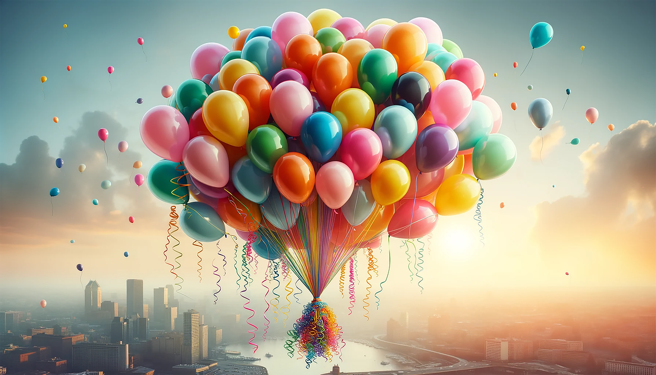 풍선 여러가지 색상의 풍선