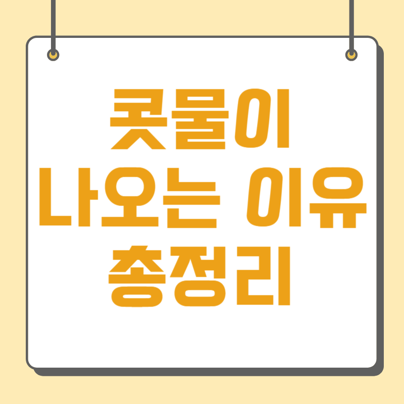 콧물이 나오는 이유