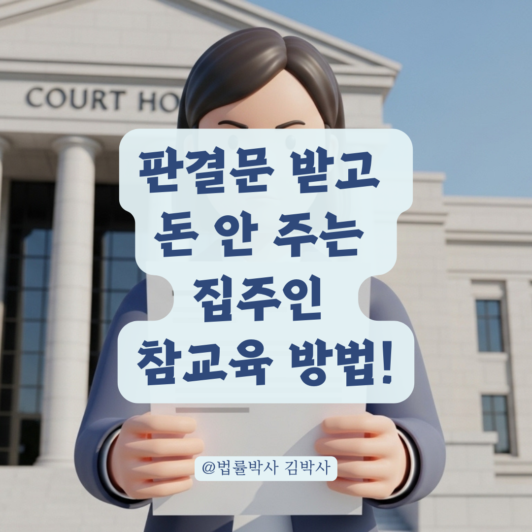 판결문 확보 후 집주인에게 남은 채무 이행을 강제하는 방법!