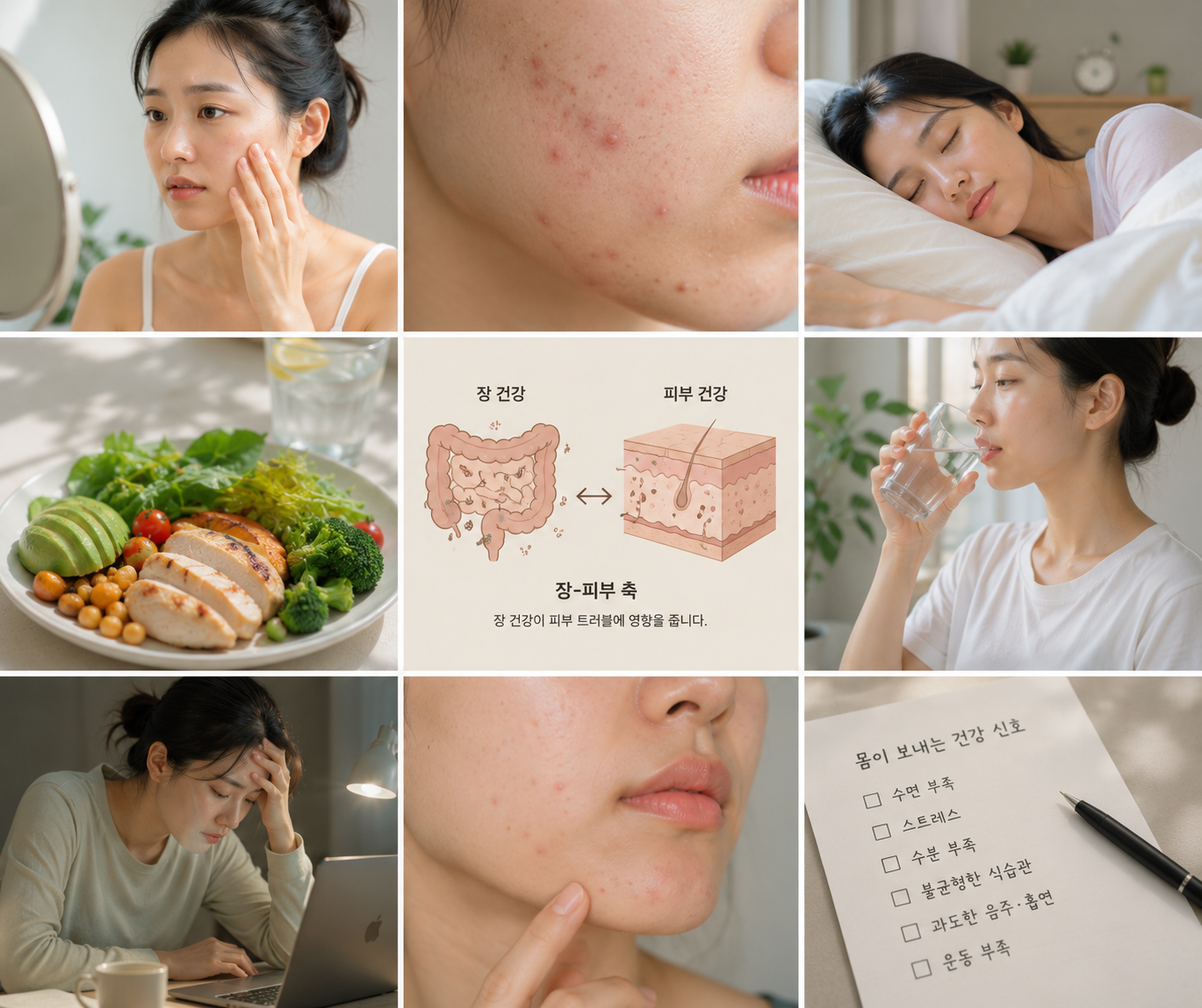 피부 특성 강조 초상화