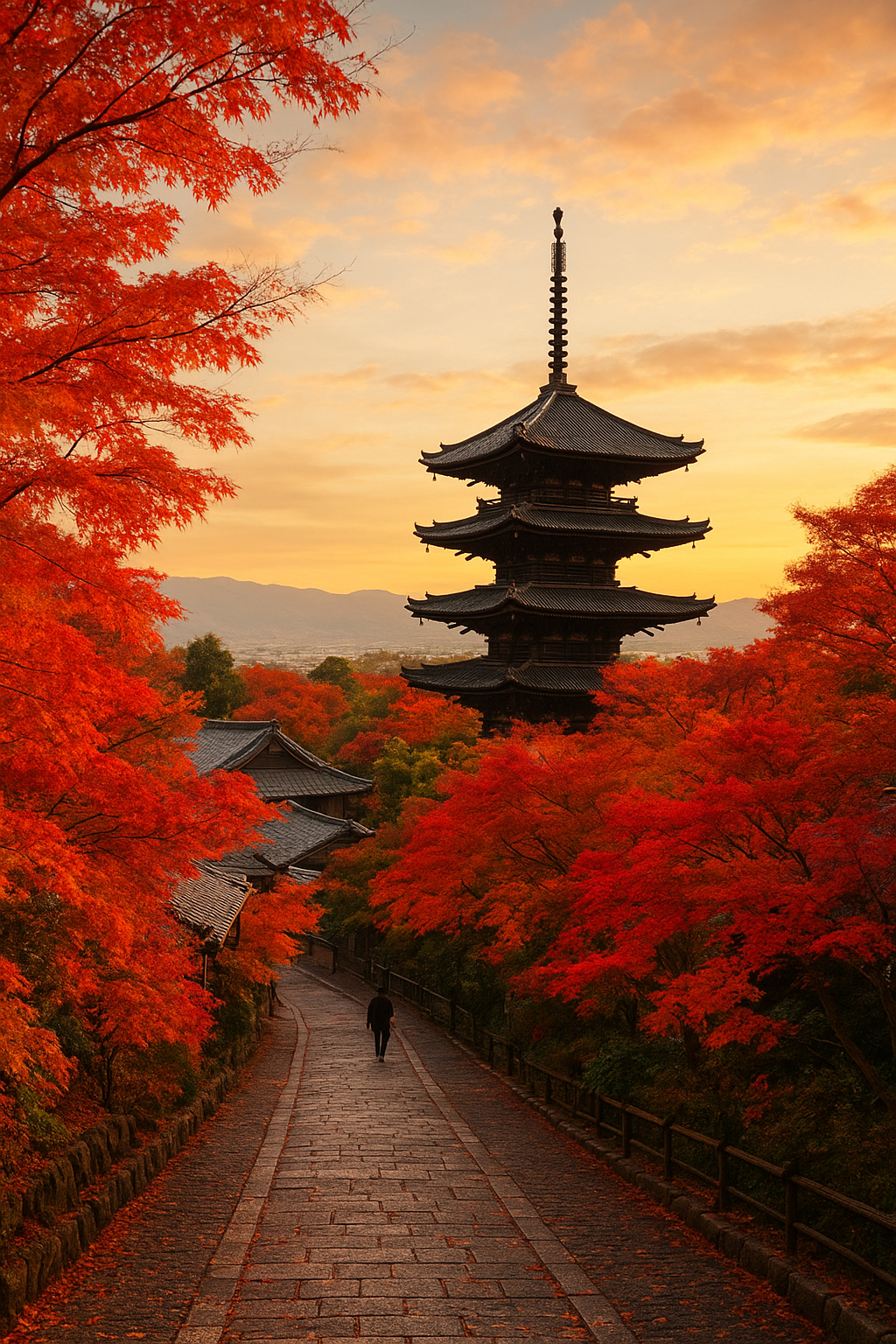 일본 교토 여행 가을의 기요미즈데라와 단풍