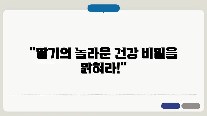 딹기 효능 : 달콤한 과일 건셜 비밀 공개