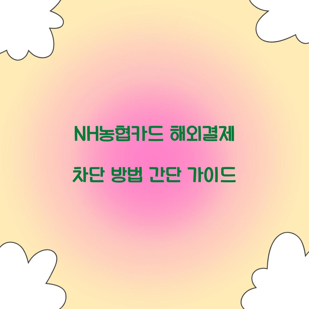 NH농협카드 해외결제 차단