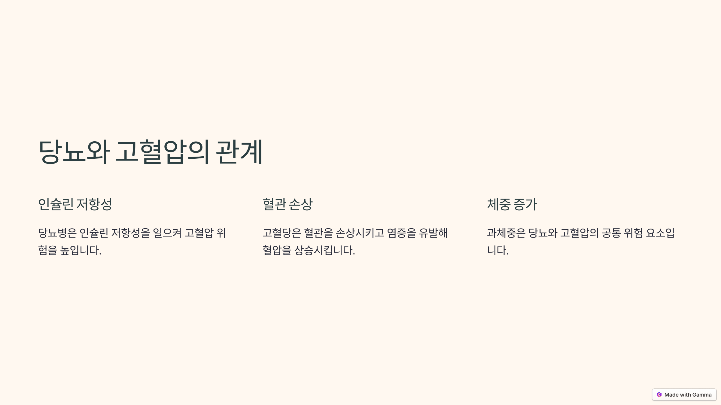 당뇨와 혈압의 관계