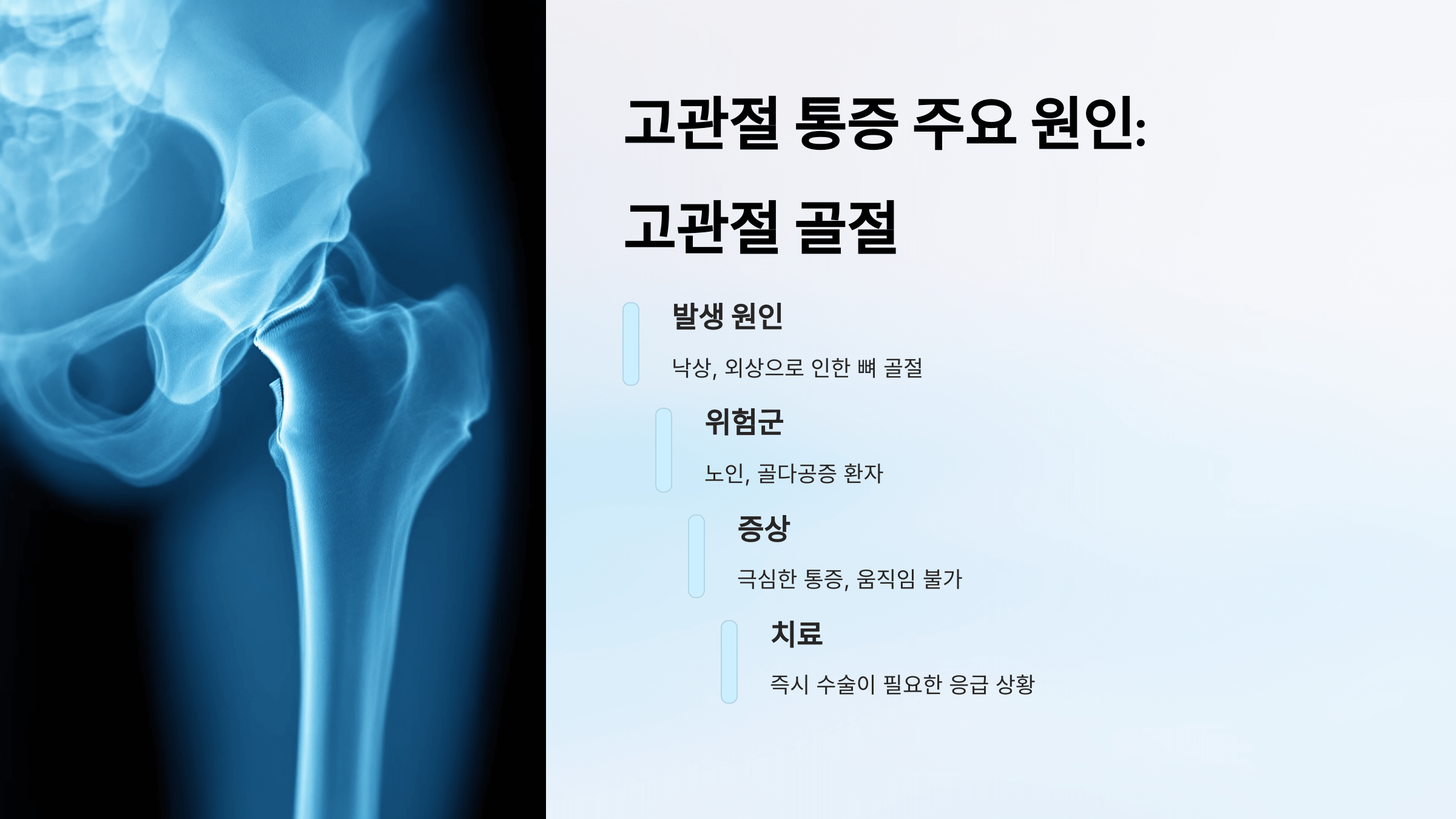 고관절 사진입니다.