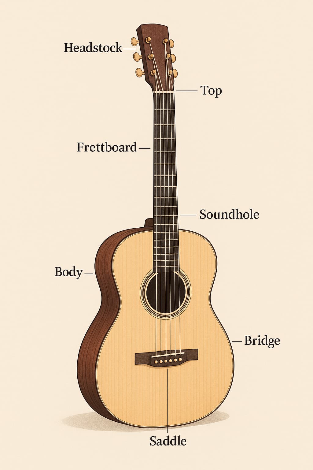 어쿠스틱 기타의 구조와 명칭