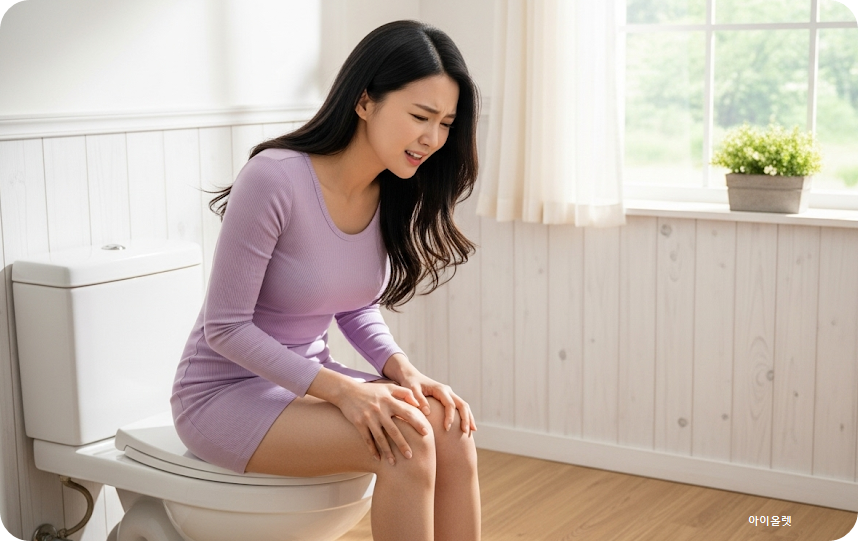 변비로 힘쓰는 순간의 불편함