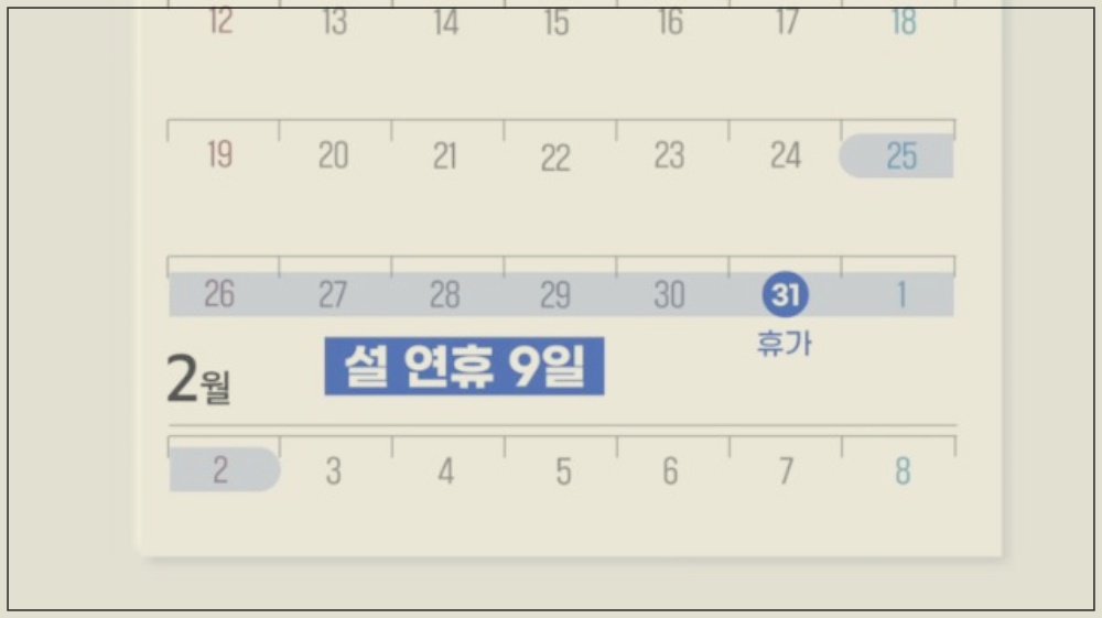 2025년 1월27일 임시 공휴일 확정, 설연휴 기간,2025년 공휴일