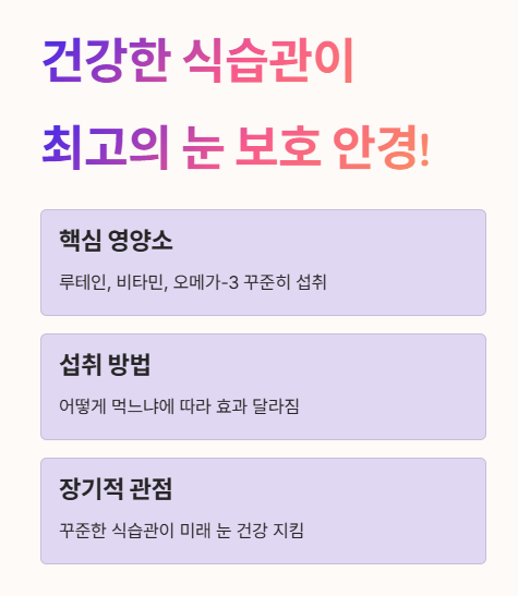 건강한 식습관이 최고의 눈 보호 안경!