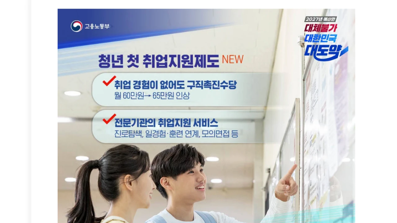 고용노동부 2027년 청년 첫취업지원제도 안내 카드뉴스