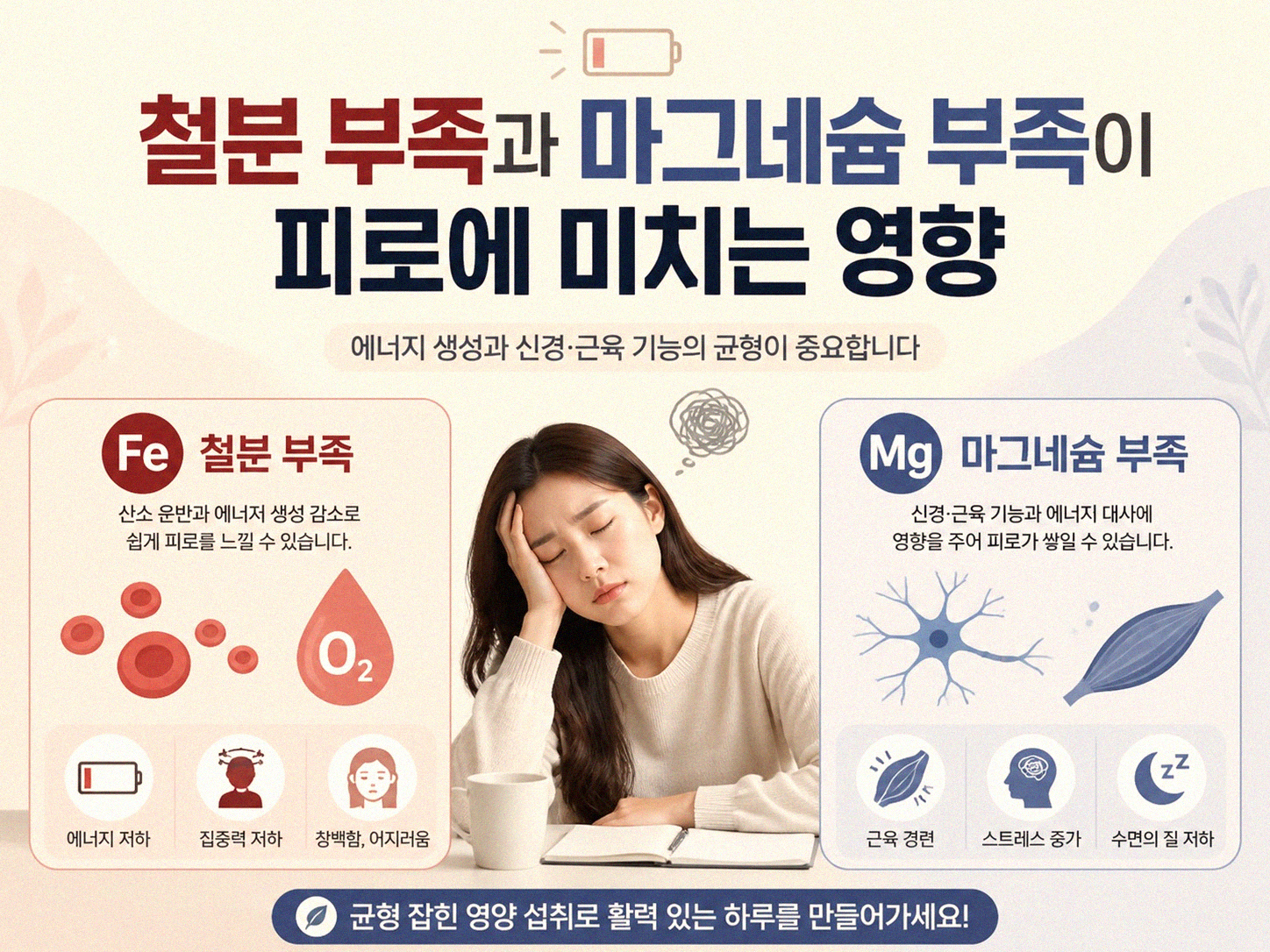 왜 나는 항상 피곤할까 영양소 부족의 신호들