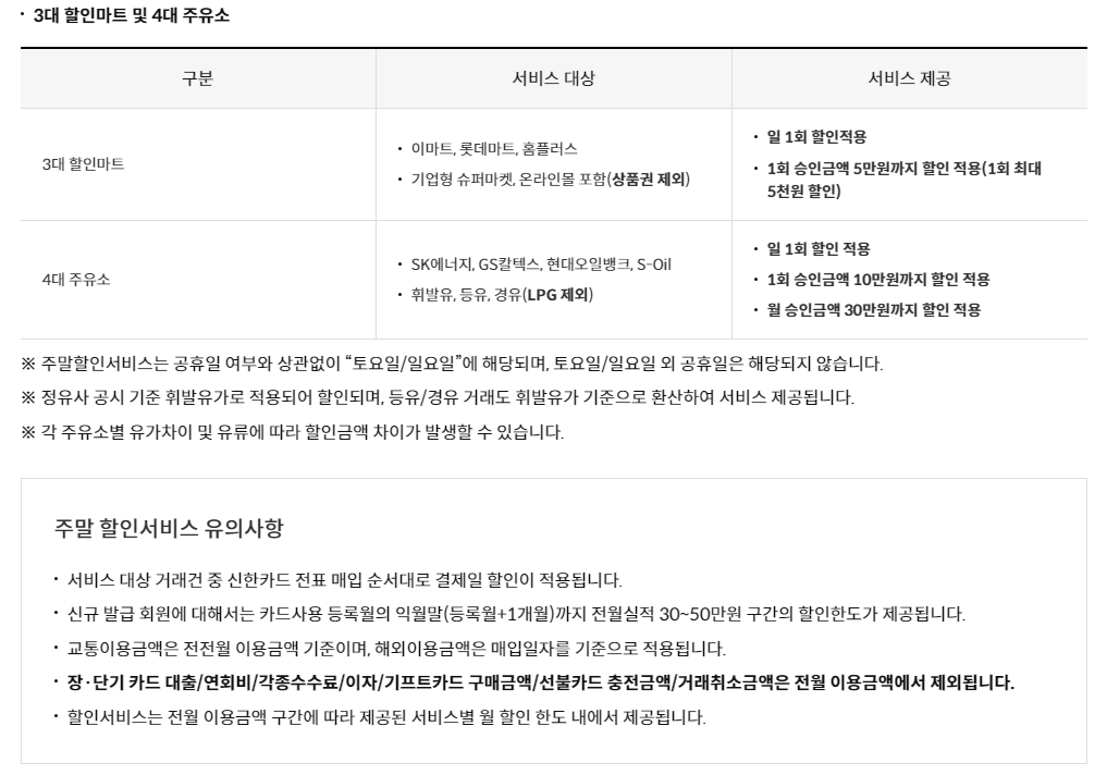 신한카드 Mr.Life 주말할인2