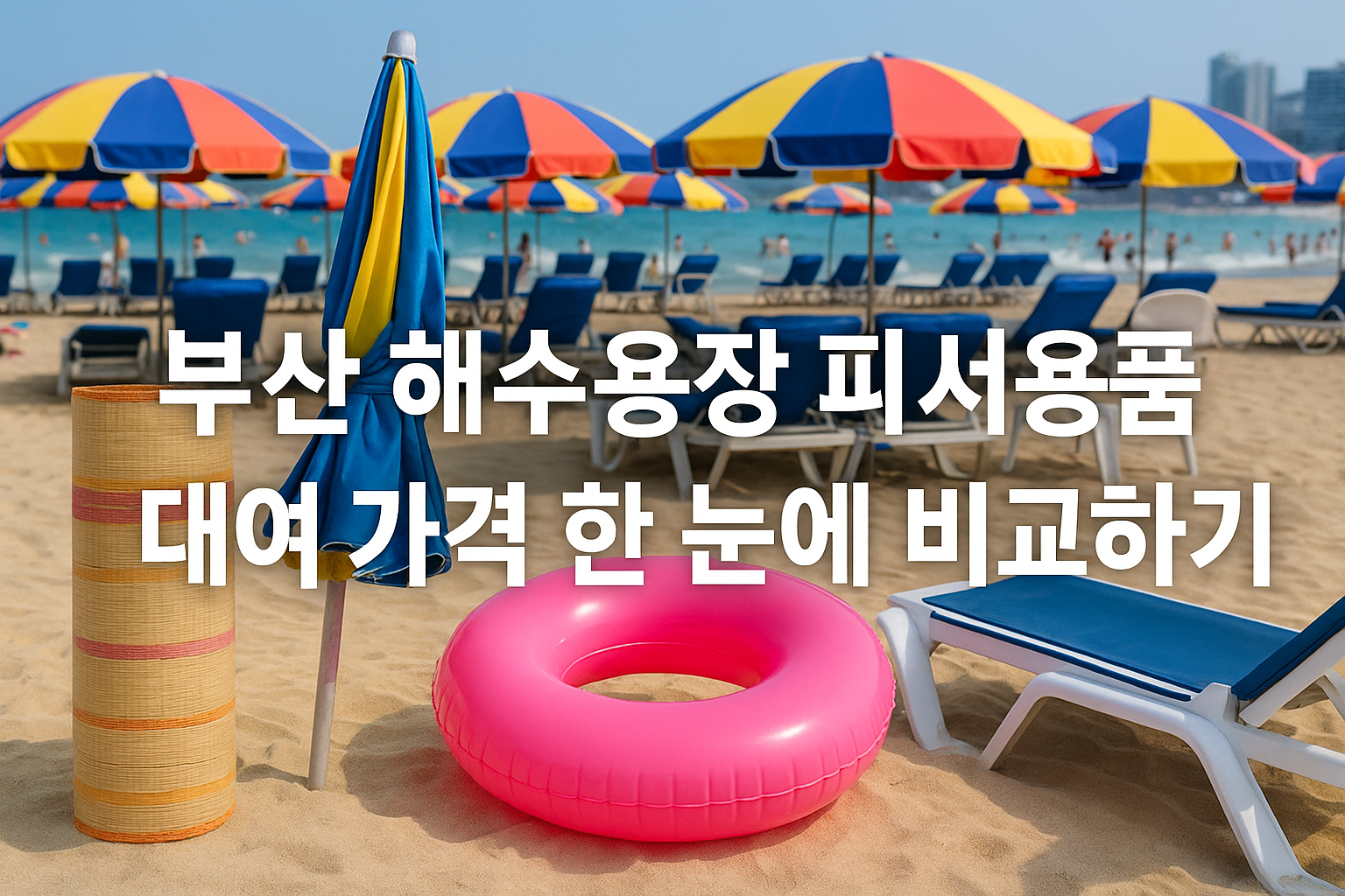 부산 해수욕장 피서용품 대여 가격 한 눈에 비교하기 관련 이미지