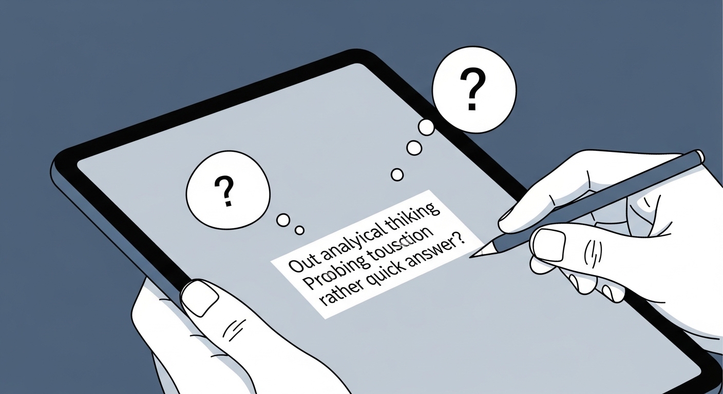 한 문단을 집중적으로 읽고 NotebookLM의 질문을 통해 깊이 사고하는 과정을 묘사한 이미지.