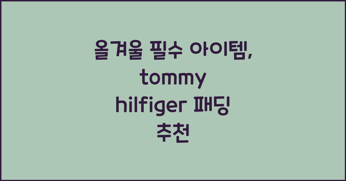 tommy hilfiger 패딩