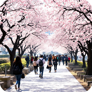 부산대학교 벚꽃길 이미지