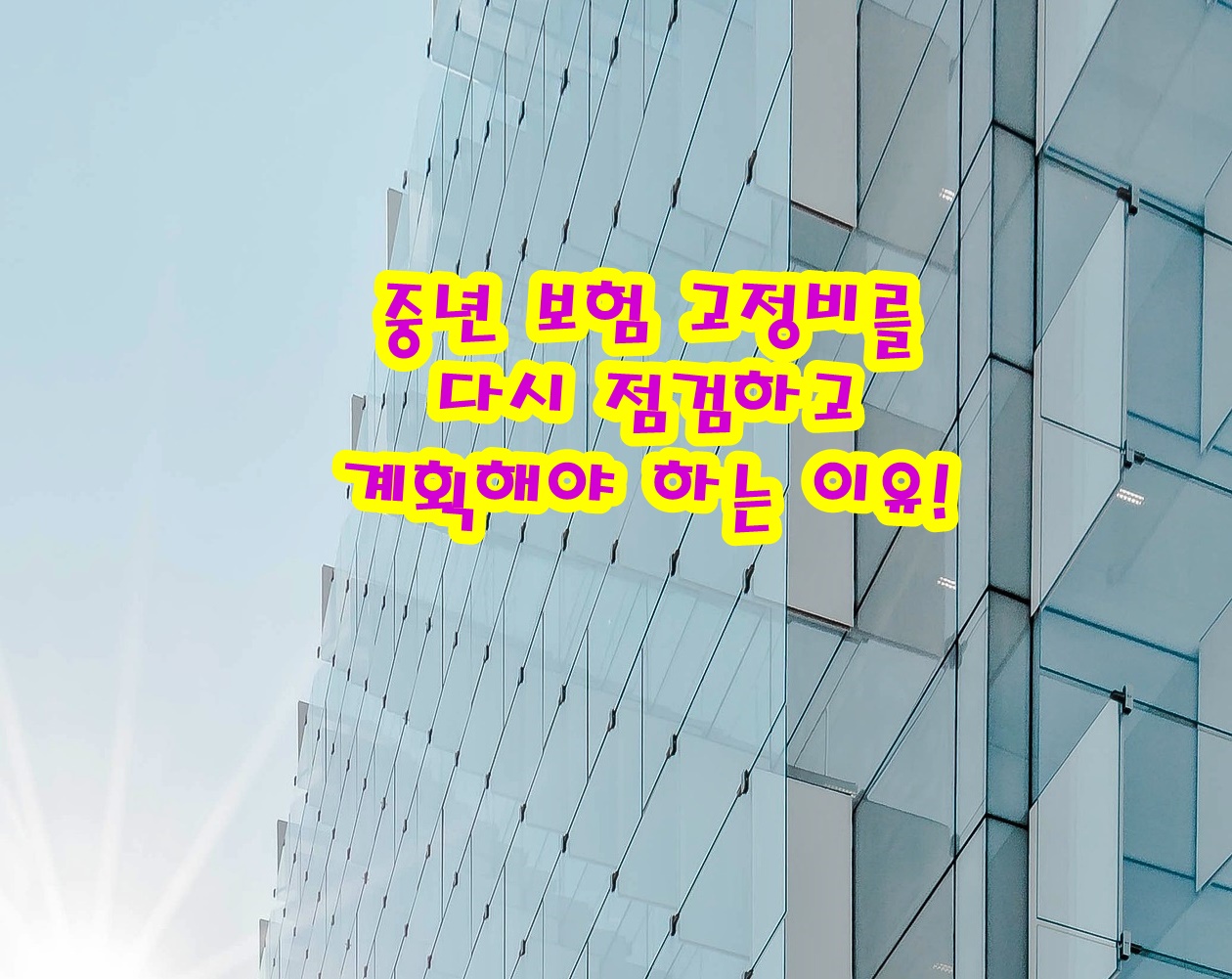 중년 보험 고정비를 다시 점검하고 계획해야 하는 이유!