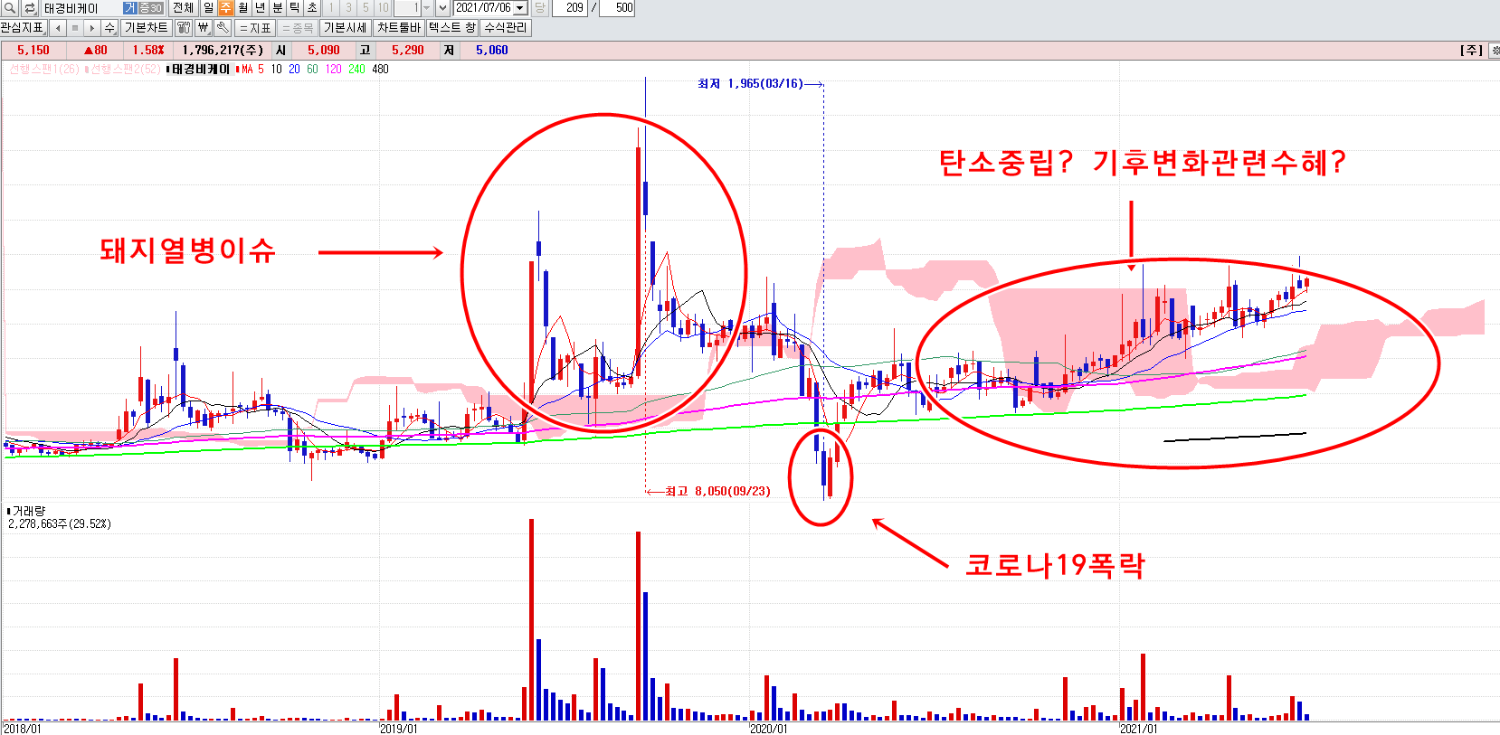 태경비케이주봉차트