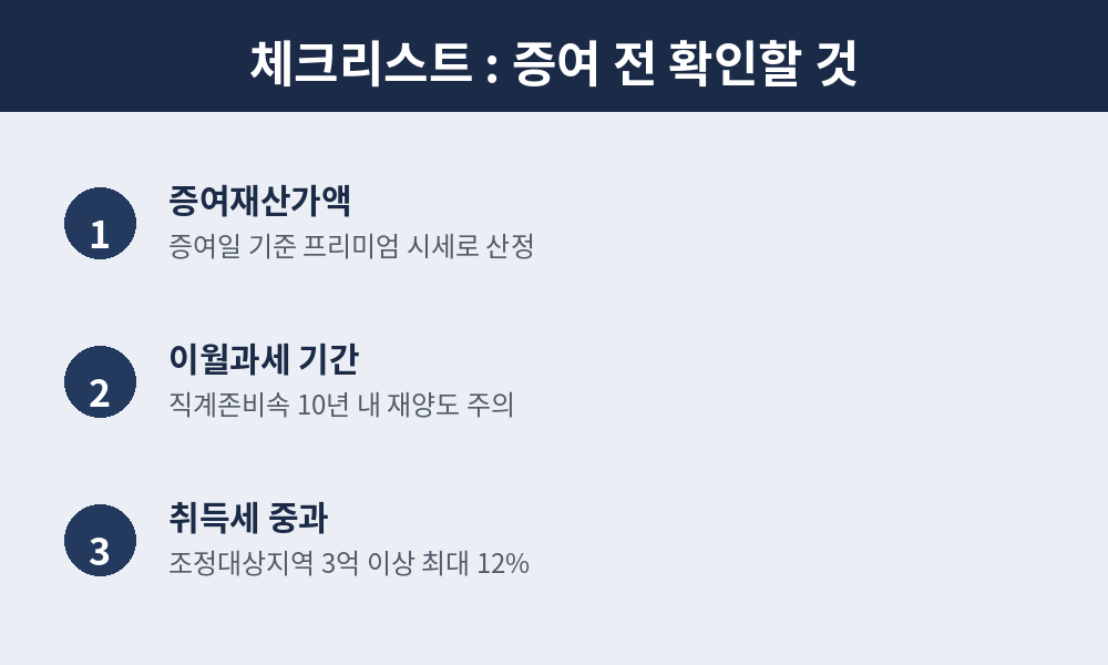 증여전 체크리스트