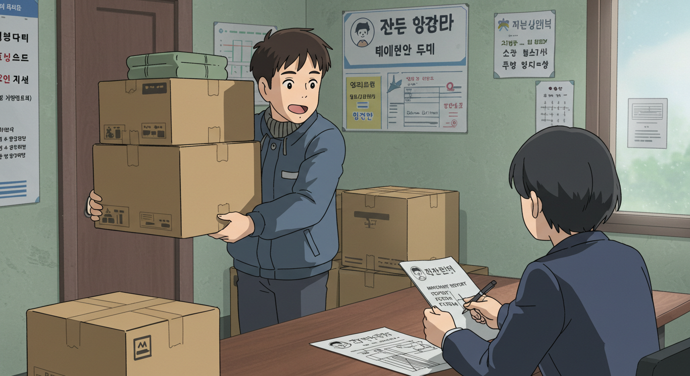 이사 후 전입신고를 하는 남성