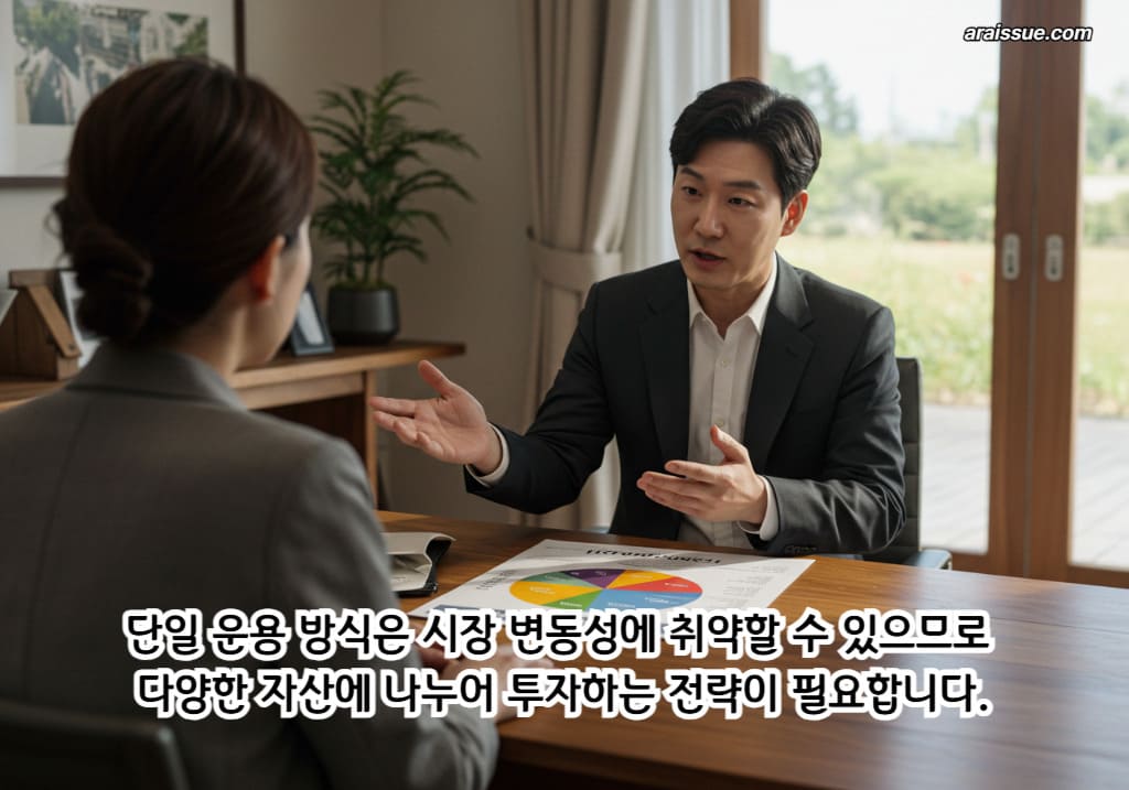 단일 운용 방식은 시장 변동성에 취약할 수 있으므로, 다양한 자산에 나누어 투자하는 전략이 필요합니다.