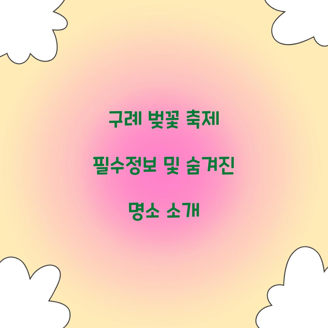 구례 벚꽃 축제