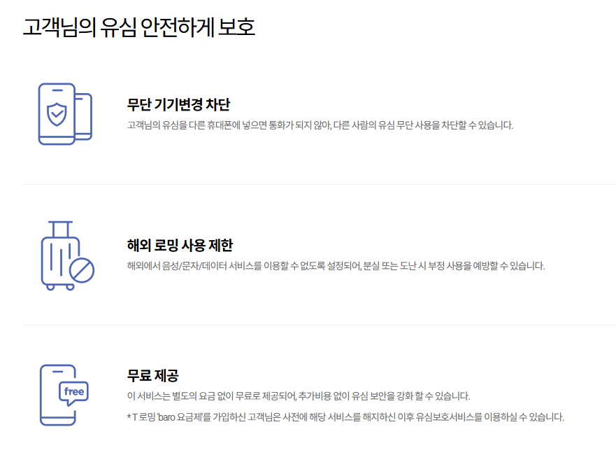 SKT·KT·LG U+ 유심보호서비스 비교