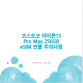 코스트코 아이폰15 Pro Max 256GB eSIM 반품 주의사항