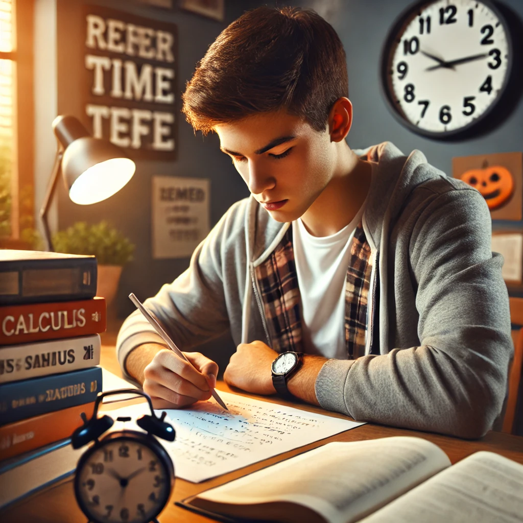 수능수학 학습 중인 학생