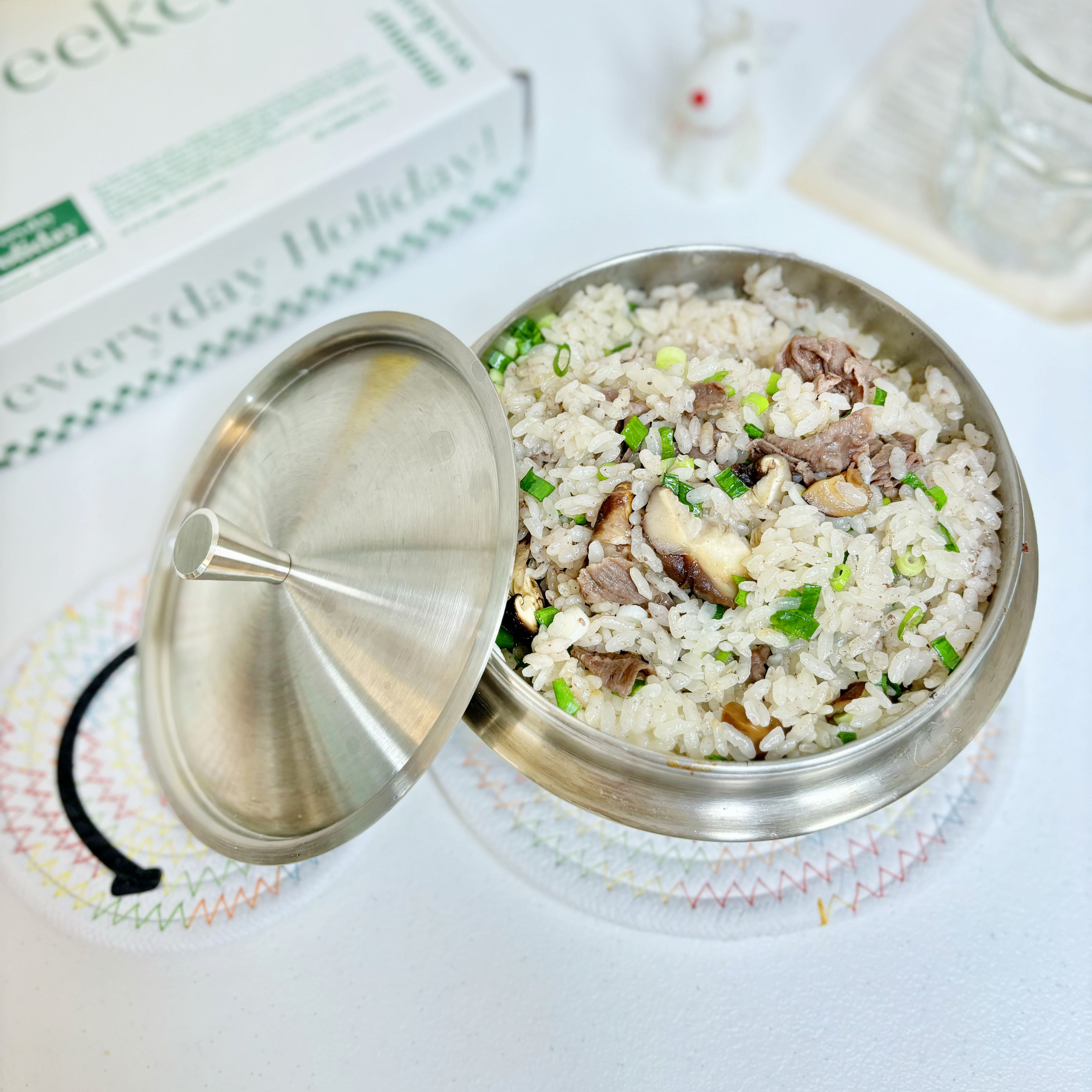 스마일 냄비받침 컵받침 화이트