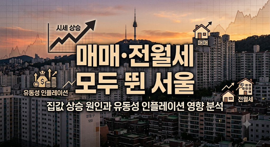 "매매·전월세 모두 뛴 서울", 집값 상승 원인과 유동성 인플레이션 영향 분석