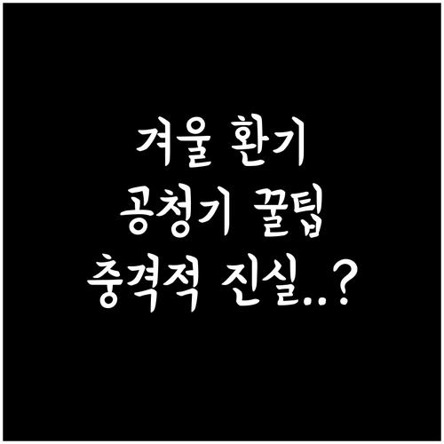 추운 겨울에도 창문을 열어야 공기청정..