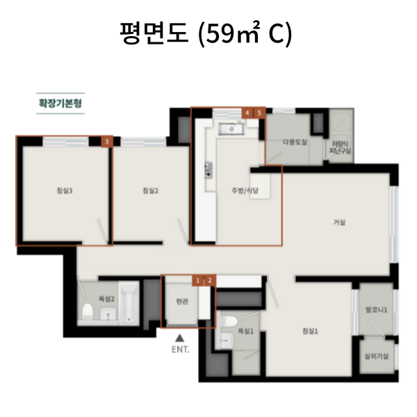 고척 푸르지오 힐스테이트 평면도 59C