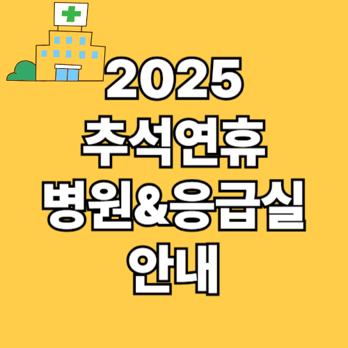 2025 추석 연휴 문여는 병원