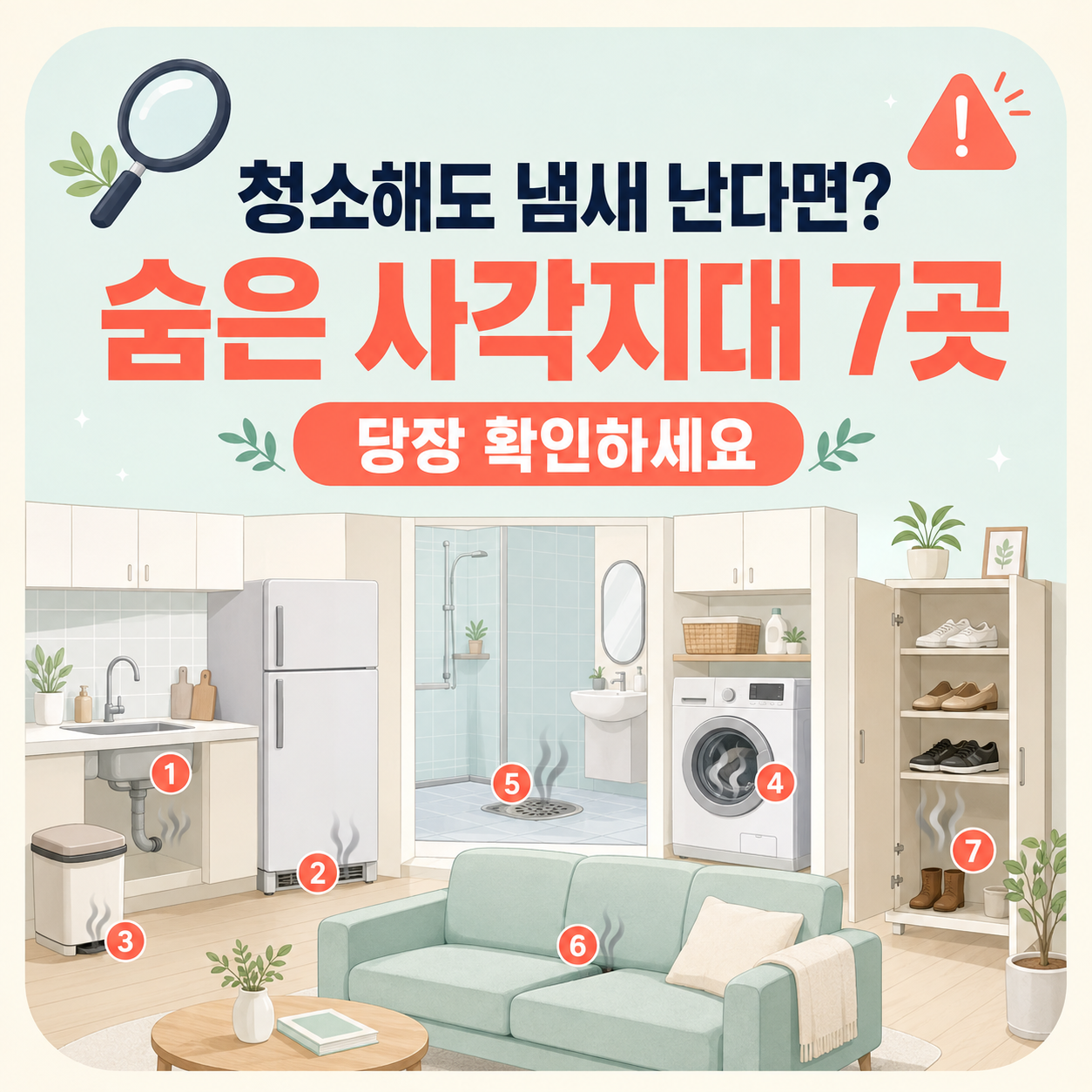 청소를 해도 집에서 냄새가 난다면? 당장 확인해야 할 숨은 사각지대 7곳