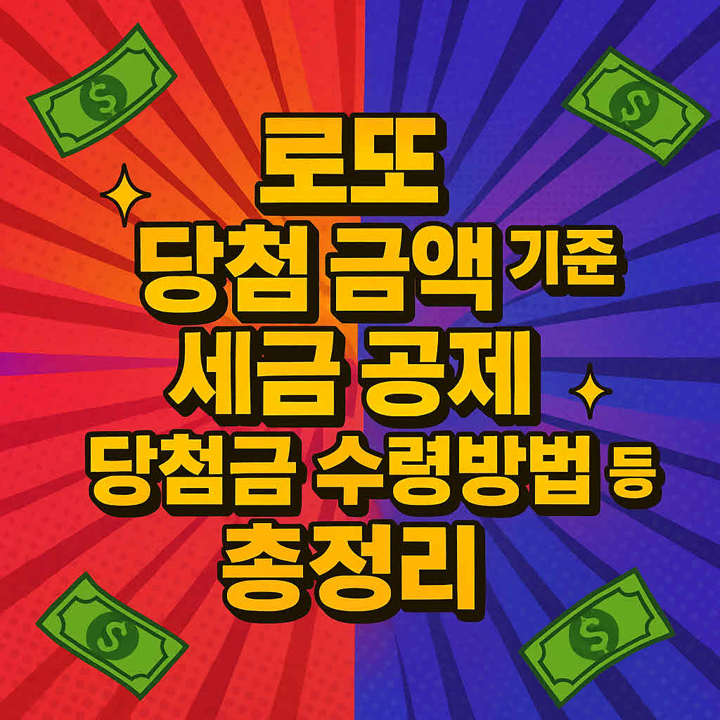 로또 당첨 금액 기준 세금 공제 당첨금 수령방법