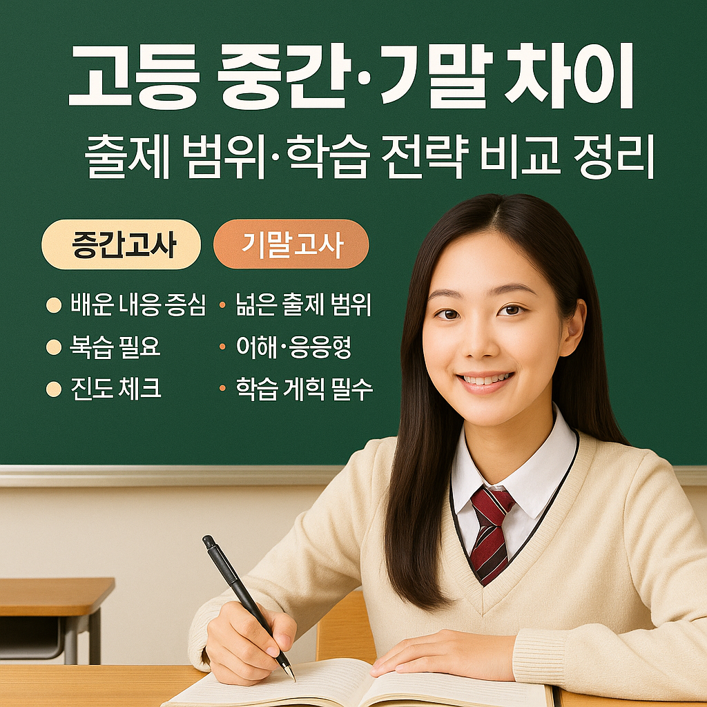 [시험 가이드] 고등 중간·기말 차이 ｜ 출제 범위·학습 전략 비교 정리