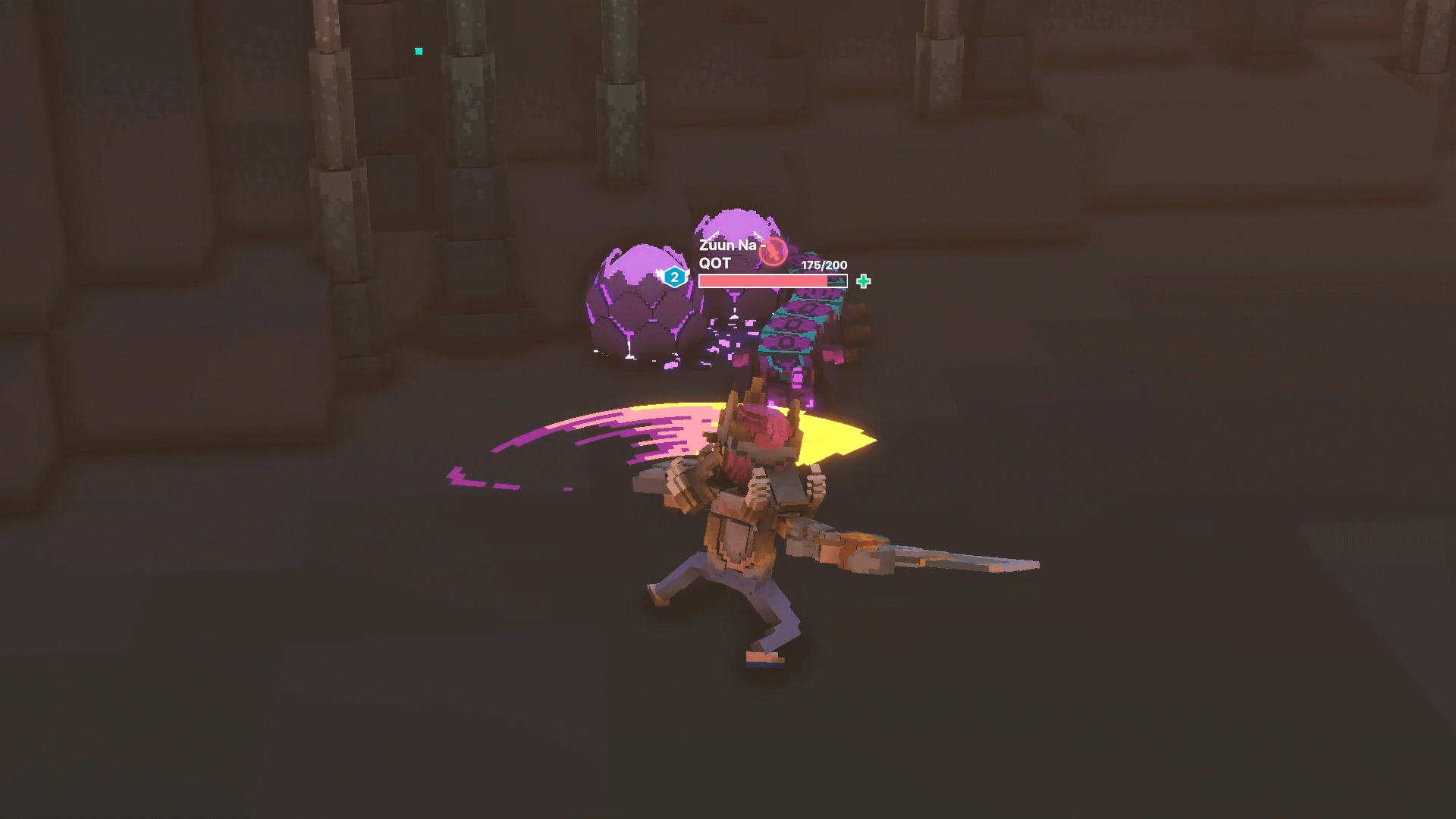 알에서 나온 벌레와 싸우고 있다.