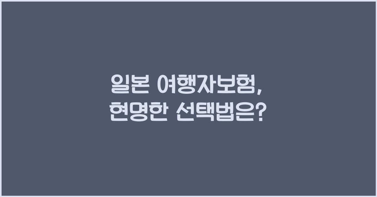 일본 여행자보험