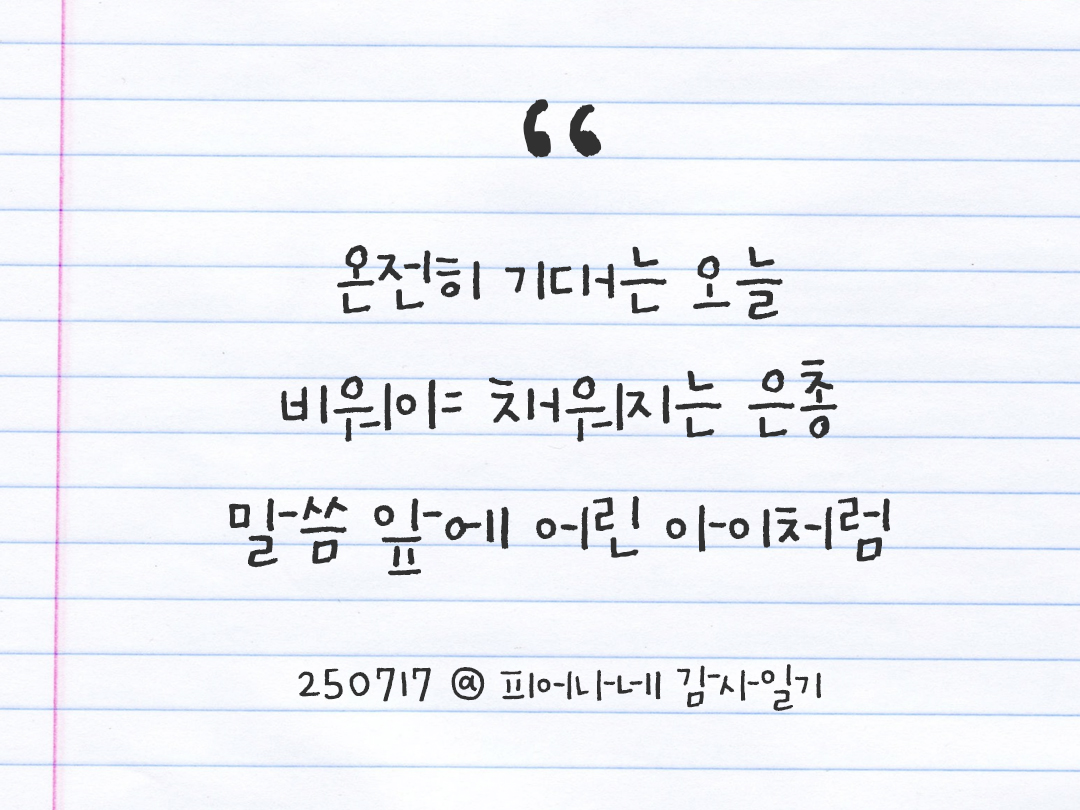 25년 7월 17일 오늘 내 마음 기록하기 감사노트, 감사를 통해 발견한 행복, 오늘 감사한 순간들 by 피어나네 감사일기