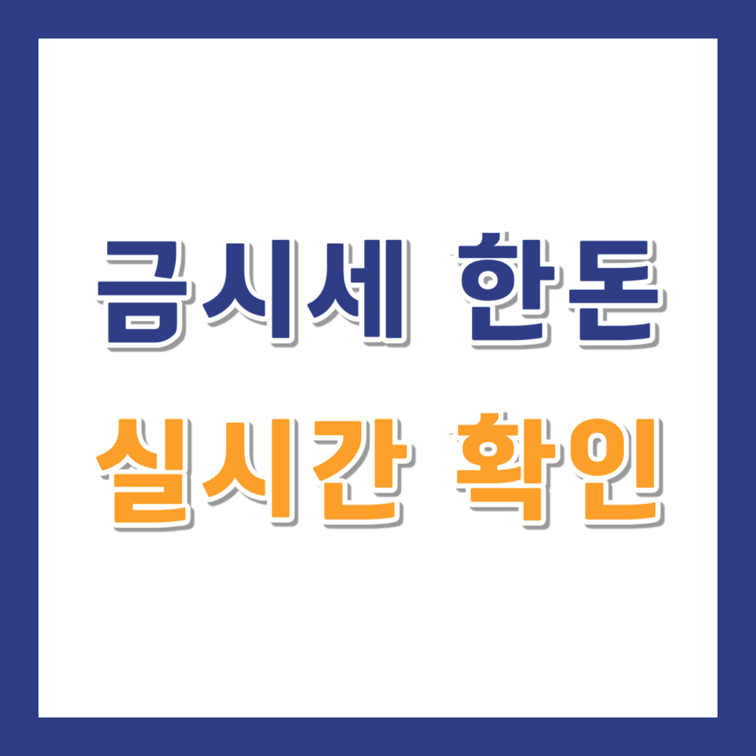 금시세 실시간 한돈 가격